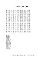 English Worksheet: Electrical Circuits crossword