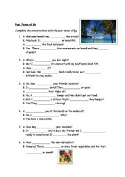 English Worksheet: Past Tense of BE Verb