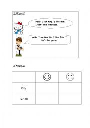 English worksheet: Likes/dislikes