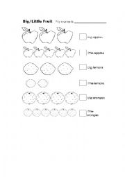 English Worksheet: fruits