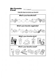 English Worksheet: food