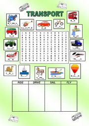 English Worksheet: Transport 