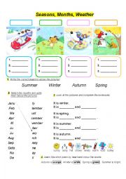 English Worksheet: SEASONS MONTHS WEATHER