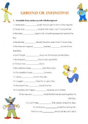 English Worksheet: GERUND OR INFINITIVE?