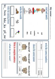 English Worksheet: my toys