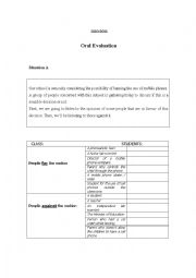 English Worksheet: Oral evaluation