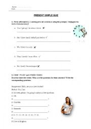 English Worksheet: Present Simple Quiz