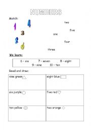 English worksheet: Number 1-10