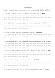 English Worksheet: PARAPHRASING