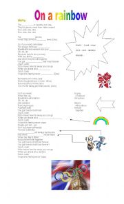 English Worksheet: Song: on a rainbow