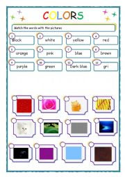 English Worksheet: colors