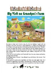 English Worksheet: My Visit on Grandpas Farm