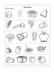 English Worksheet: Food and drink