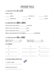 English worksheet: First Children Test