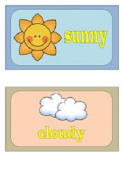 English Worksheet: Weather Conditions FLASH CARDS