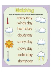 English Worksheet: Weather Conditions - Matching