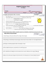 English Worksheet: checking connectors and the causative form 