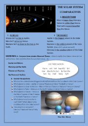 English Worksheet: COMPARATIVES - the Solar System