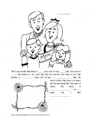 English Worksheet: Information gap activity - family