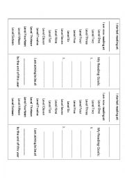 English worksheet: Reading Level Bookmark