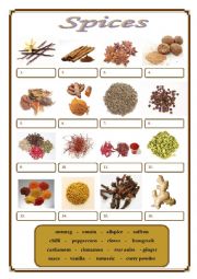 English Worksheet: Spices