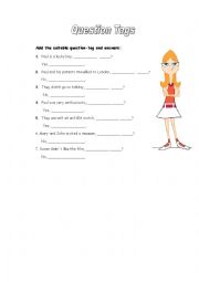 English worksheet: Question tags