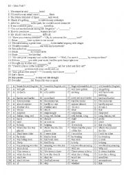 English Worksheet: last minute revision 7