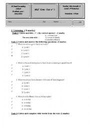 English Worksheet: mid term test 3
