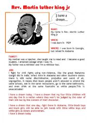 English Worksheet: Rev.Martin Luther King