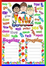 English Worksheet: Regular and irregular verbs