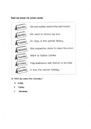 English Worksheet: Days 