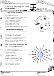 English Worksheet: SONG - Everyday is Exactly the Same