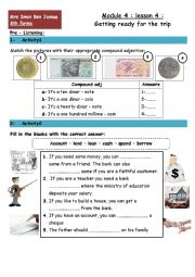 English Worksheet: getting ready for the trip