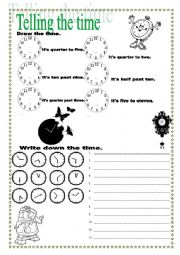 English Worksheet: Telling the time