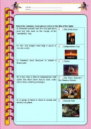 English worksheet: Movies