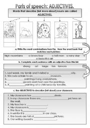 English Worksheet: Adjectives. Basic rules.