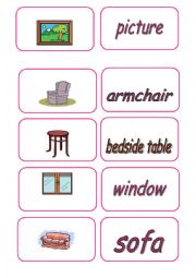 English Worksheet: furniture domino