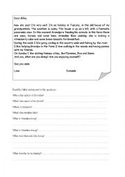 English Worksheet: A letter 