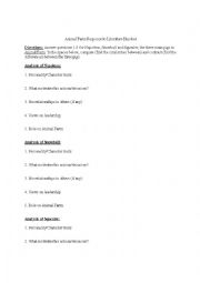 English worksheet: Animal Farm handout to write a response to literature