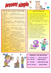 English Worksheet: PRESENT SIMPLE TENSE