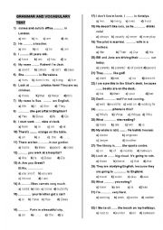 English Worksheet: Elementary Level Test - 60 Questions - Multiple Choice