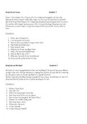 English Worksheet: Reading Activity