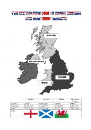 English Worksheet: UK map