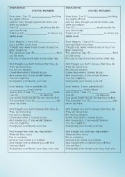 English Worksheet: Song - Overjoyed by Steve Wonder