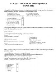 English worksheet: Model questions 