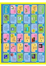 English Worksheet: In town_board game