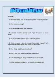 English worksheet: Interview