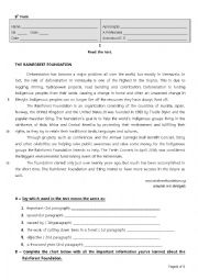 English Worksheet: The rainforest