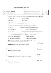 English Worksheet: Grammar Test