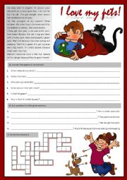 English Worksheet: I love my pets!